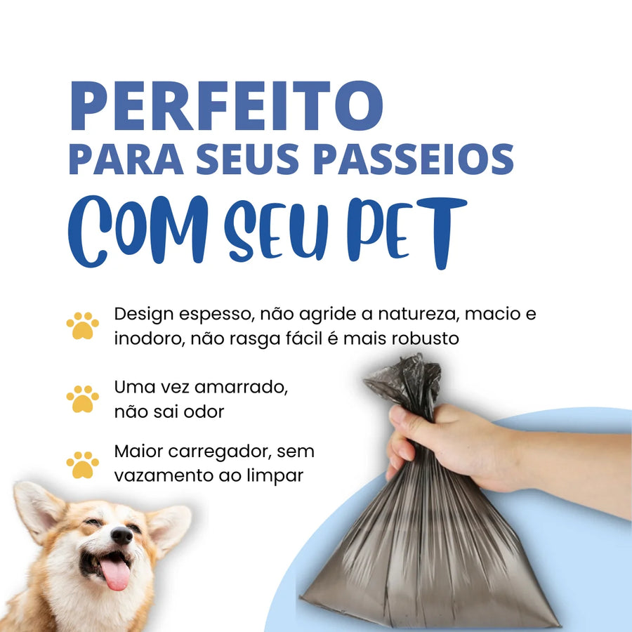 Kit 12 Rolinhos C/ 15 Sacos De Lixo Coco Pet Gato E Cachorro